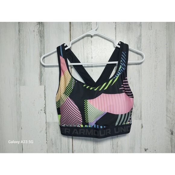 Under Armour Plus Size 1X MuIticolor Crossback Mid Printed Sports Bra - Picture 1 of 3
